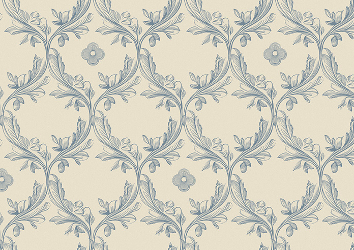 Trellis Prints, Vine and Bloom Romsey Raffs Blue - Twist&Fit Roller Blind - Image 6